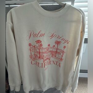 PINK Palm Springs California Cream Graphic Sweatshirt -